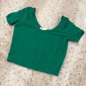 Green crop top